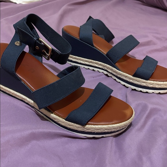 Unisa Navy Blue Wedge Sandals - Picture 4 of 4